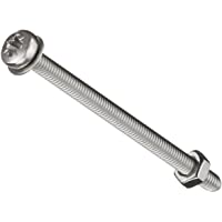 AHC A2POZPAN460B10 Tornillos- tuercas y arandelas- M4 x 60 mm- Acero inoxidable- A2- cabeza alomada tipo Pozi (Blíster…